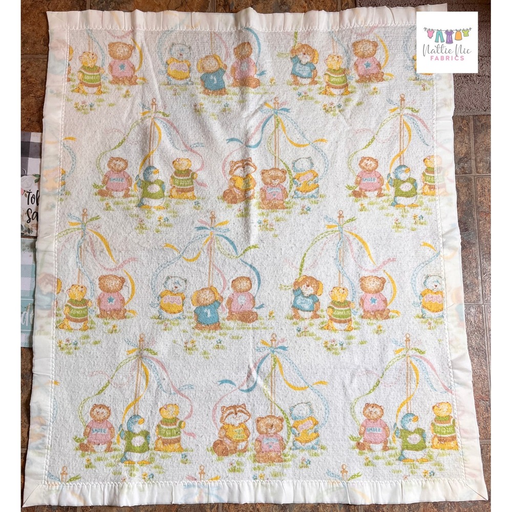 Vintage Otter and Racoon Baby‎ Blanket